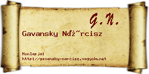 Gavansky Nárcisz névjegykártya